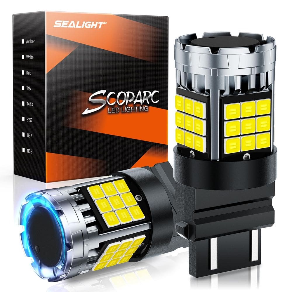 Lâmpada LED SEALIGHT 3157 Reverse Light 6500K branca, pacote com 2