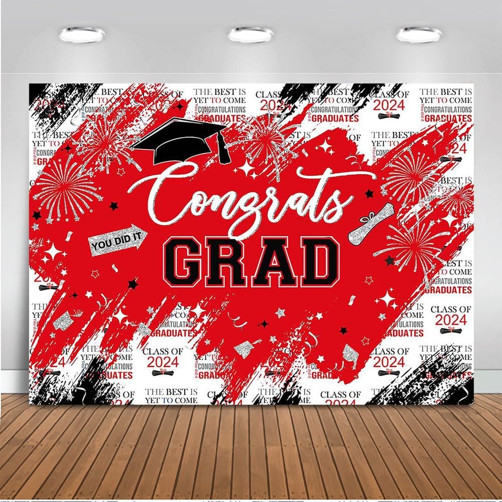 Pano de fundo fotográfico Mocsicka Graduation 210x150cm Vermelho