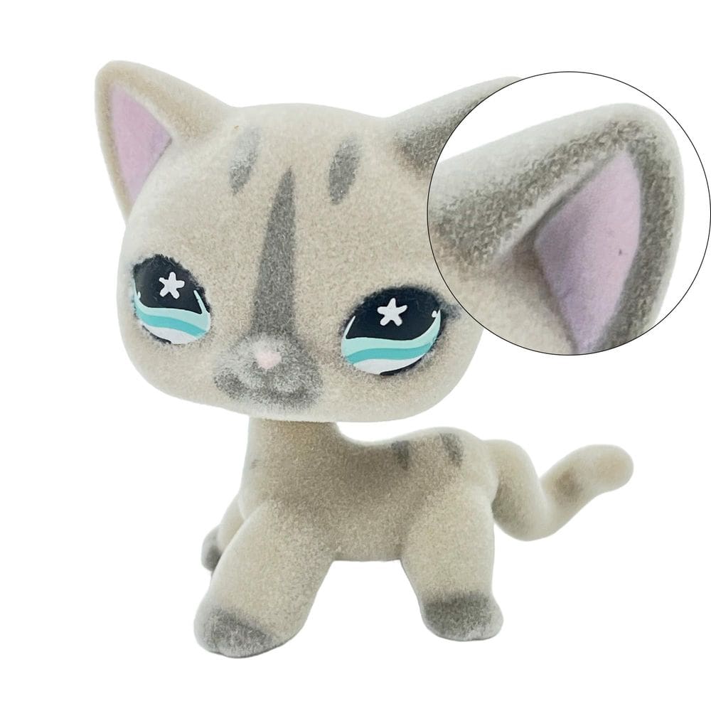 Brinquedo com figura de animal flocado, gato de cabelo curto #468, 5 cm