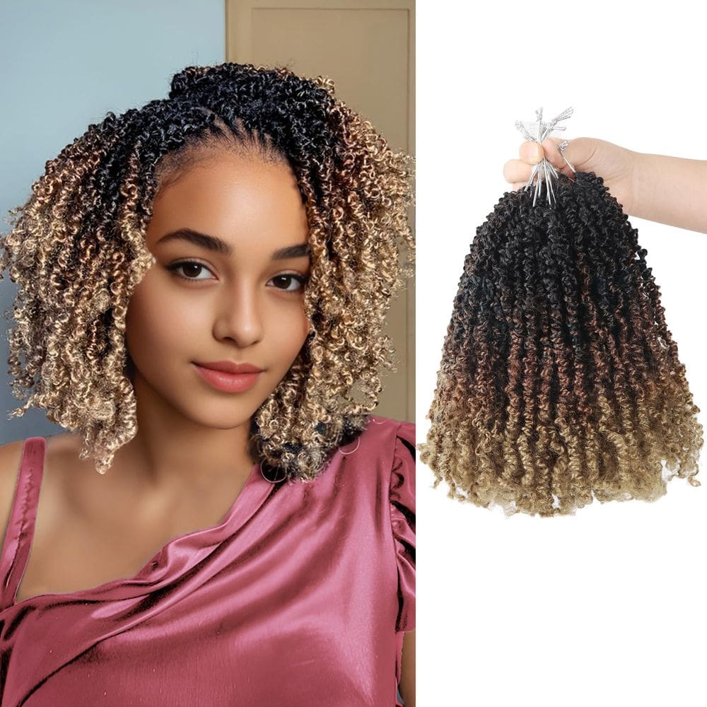 Cabelo de crochê PILLUGER Yanky Twist Yaki pré-enrolado 20cm 9x