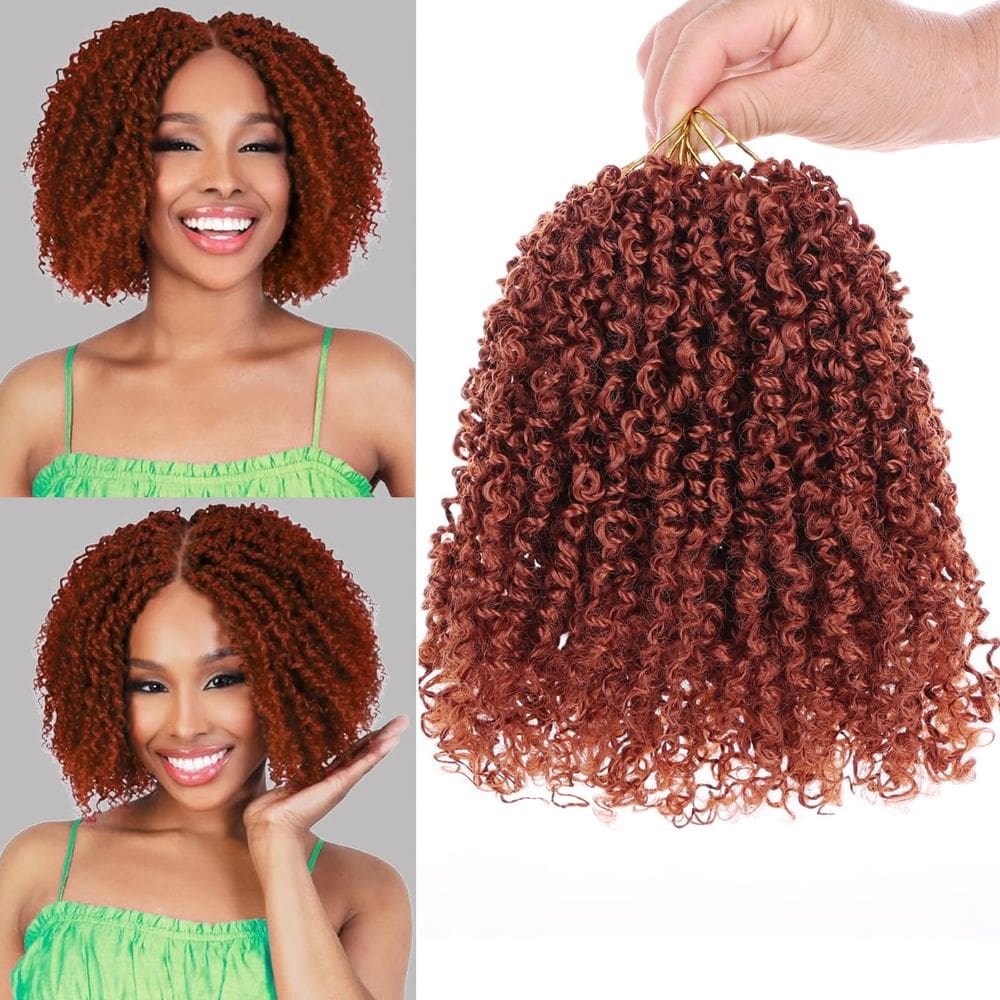 Crochet Hair Unionbeauty Yanky Twist 25 cm, 8 pacotes, cobre, vermelho