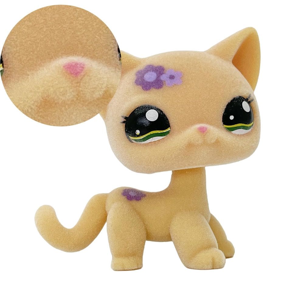 Figura: brinquedo, animal flocado, gato de pêlo curto, 5 cm #1962