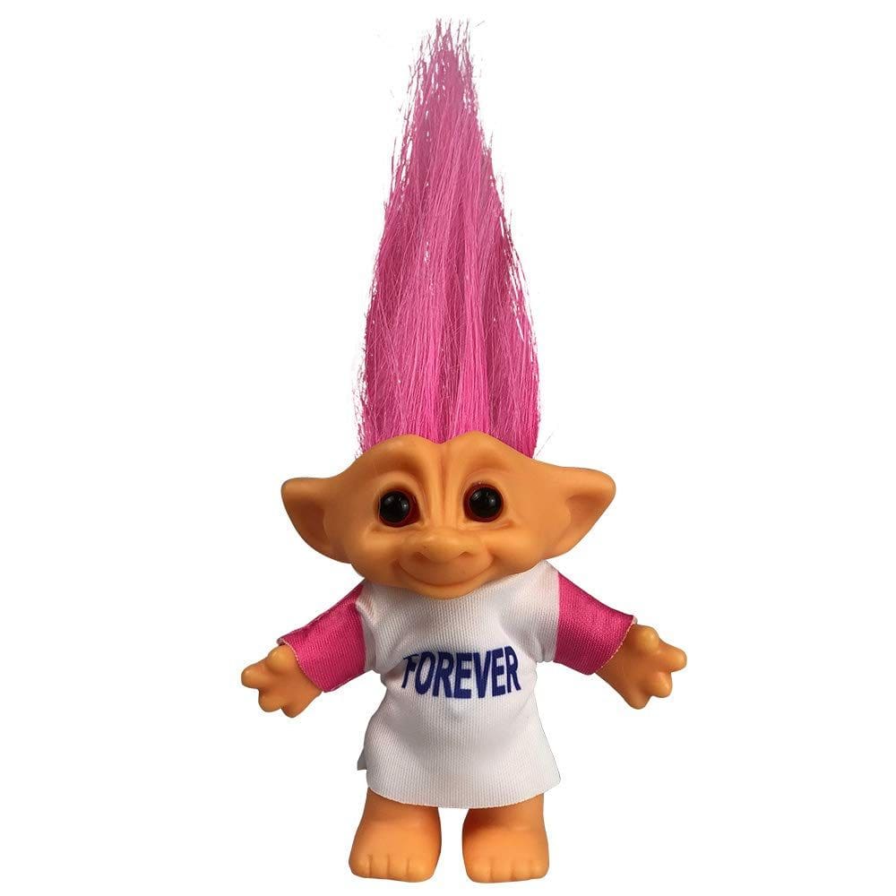 Bonecas Troll vintage Yintlilocn de 7,5 polegadas com cabelo rosa
