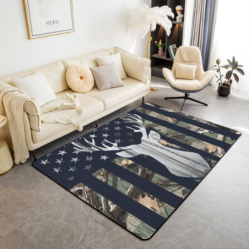 Tapete de área Castle Fairy Deer Antler Camouflage Camo Flag 100 cm x 150 cm