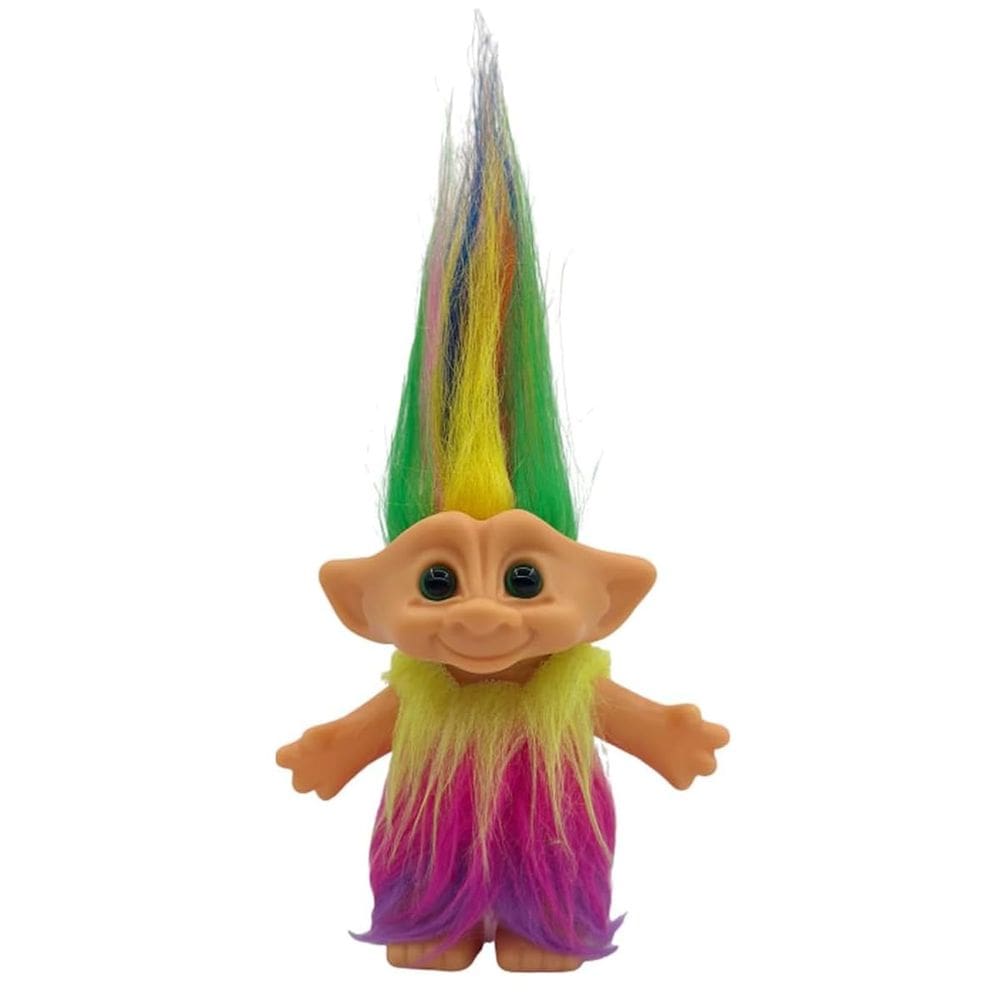 Boneca Troll Yintlilocn vintage de 7,5 polegadas com vestido para crianças
