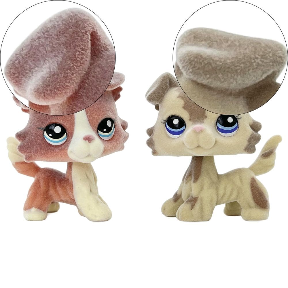 Boneco de cachorro Collie flocked da Toy Pet Shop, 5 cm, 2 peças #2210 #1542