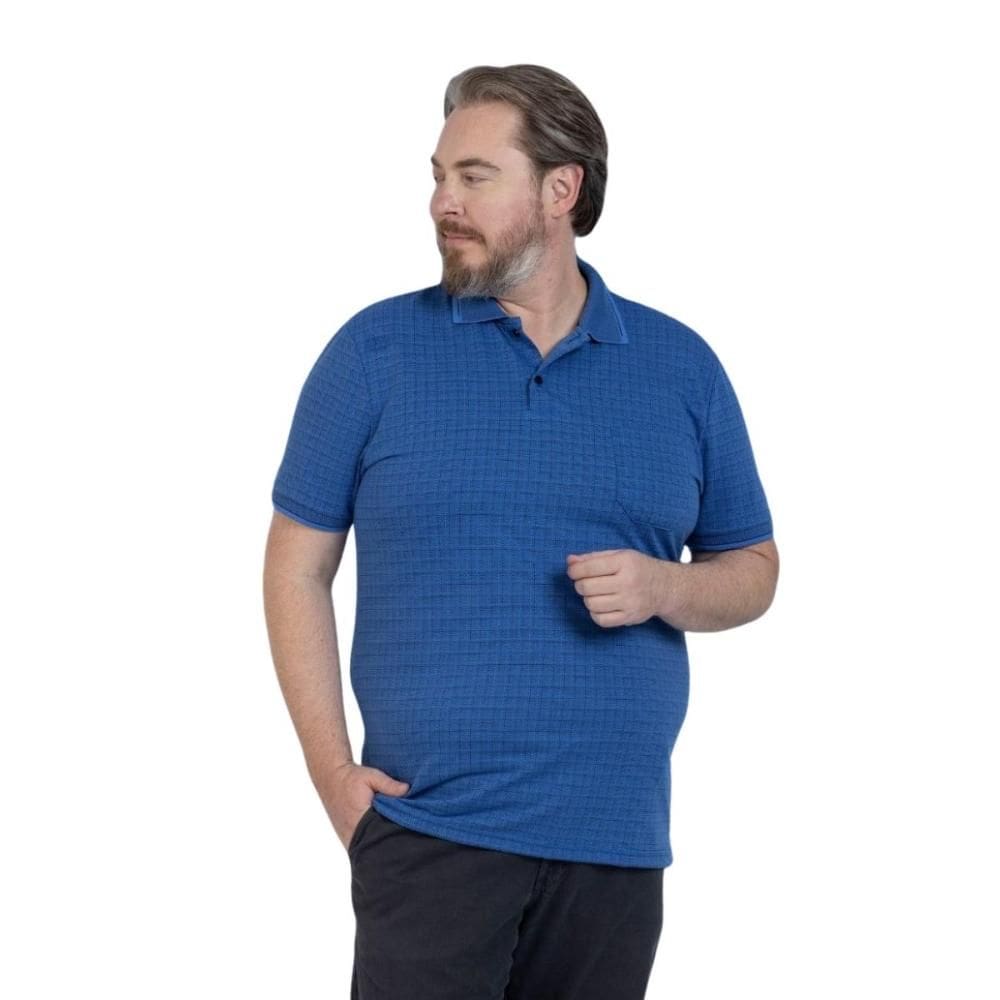 Camisa Polo Plus Size Masculina Xadrez Algodão