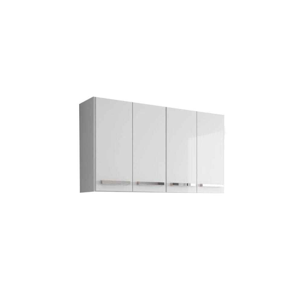 Armario Aereo para Cozinha 4 Portas Branco Georgia Brienza Movelaria