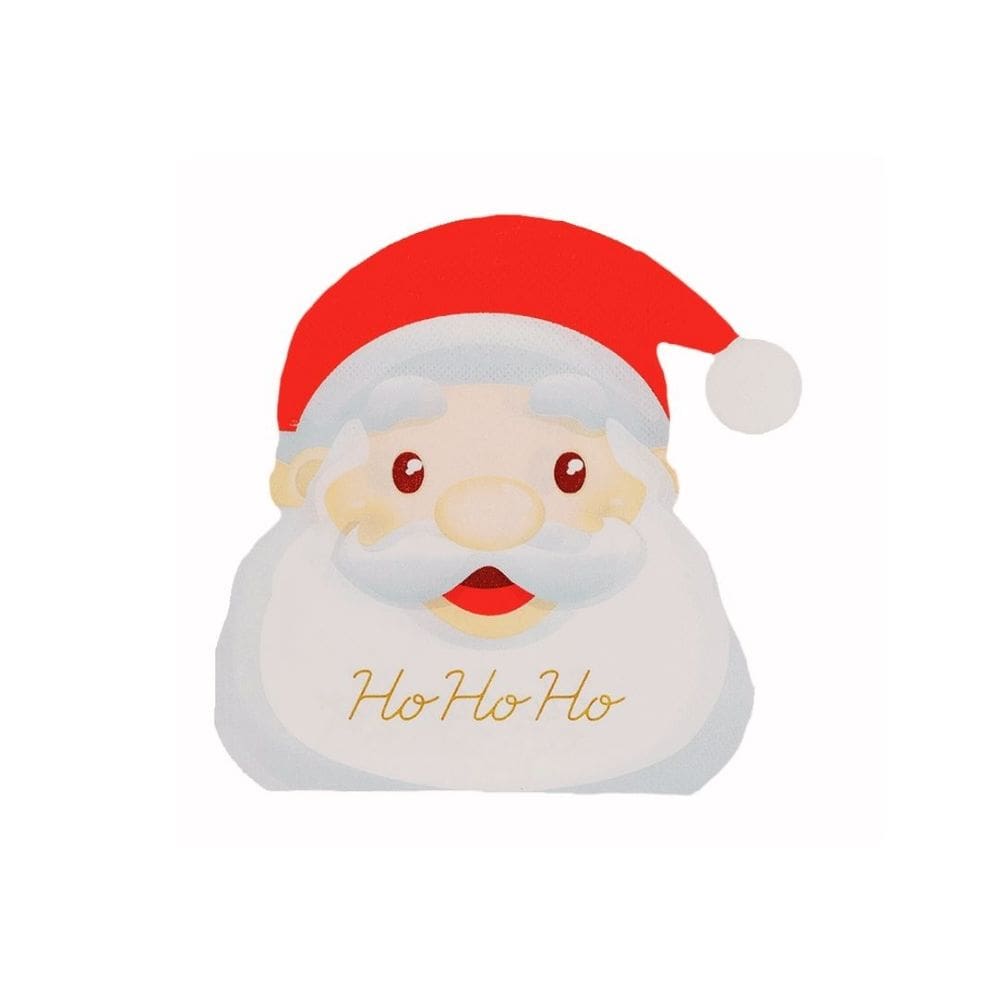 Guardanapo De Natal Rosto Papai Noel Pacote 20 Folhas Duplas 16cm - Magizi