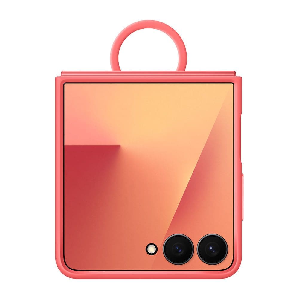 Capa Silicone com Argola Galaxy Z Flip7 - Coral