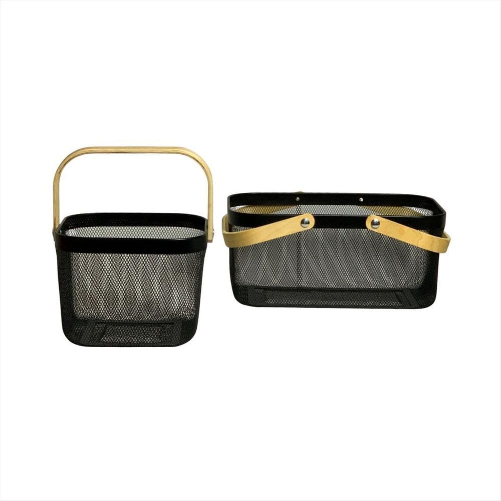 Conjunto 2 Cesta Organizadoras Caixa Ordene Retangular Metal
