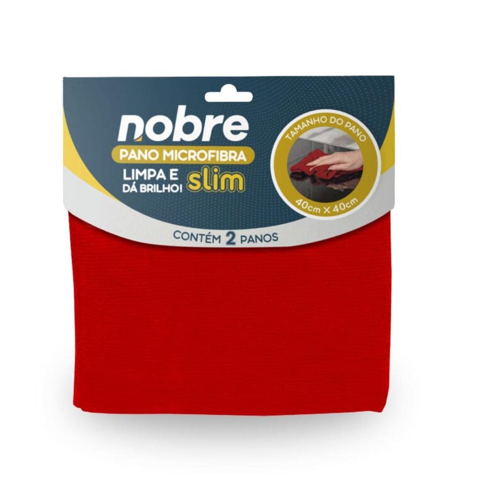 Pano De Microfibra Slim 40X40Cm Vermelho Limpeza Efica