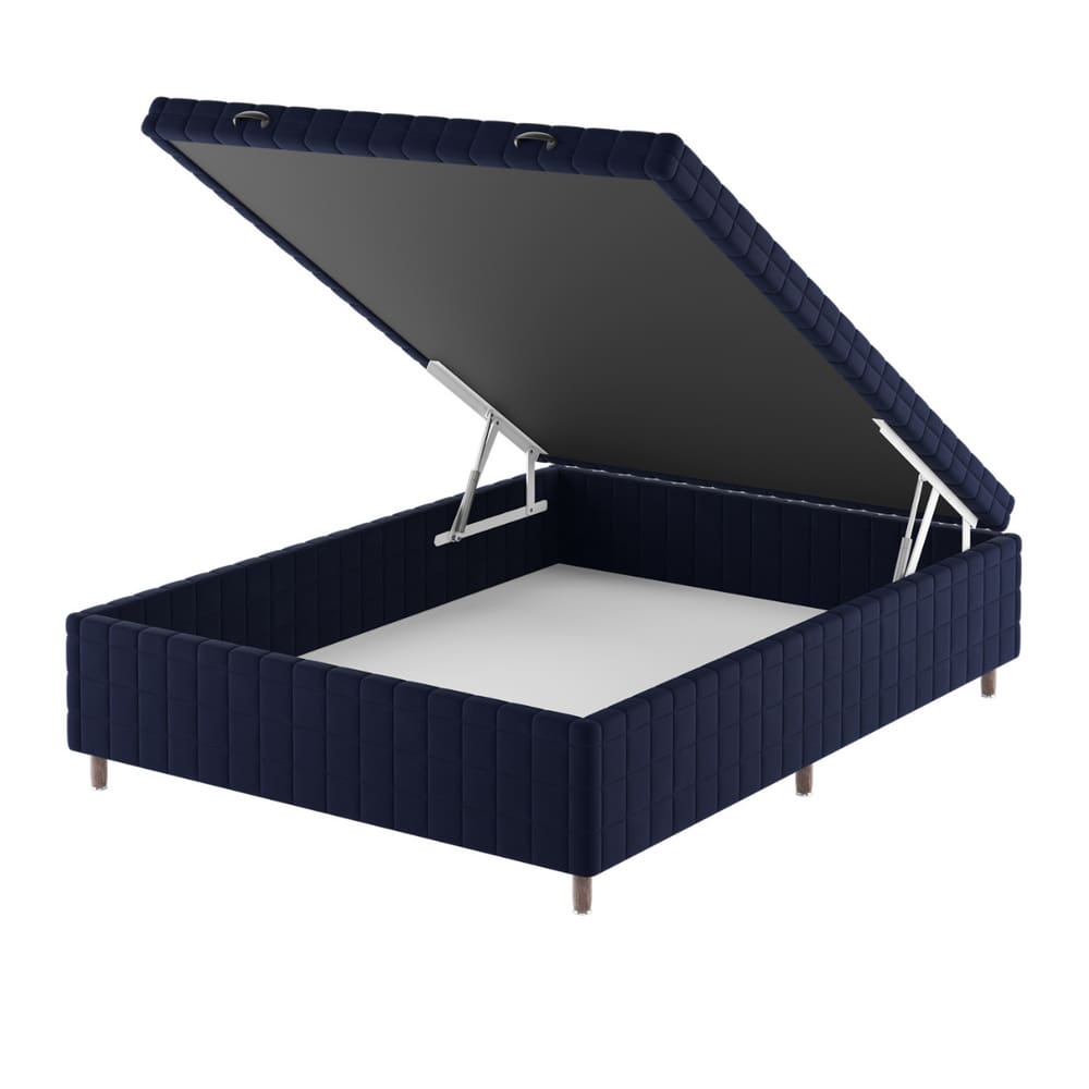 Base Box Bau Casal Ravena (43x138x188cm) Turkey Azul - Casa Giulia