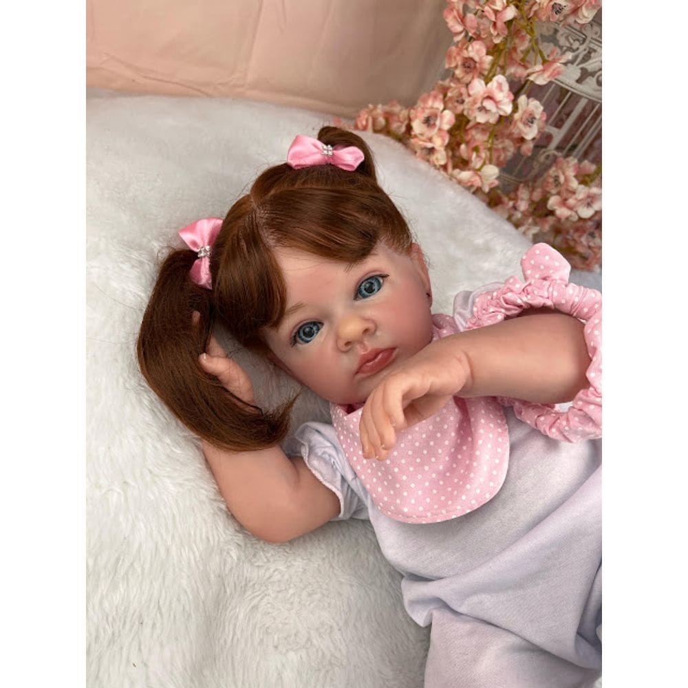 Bebê Reborn Menina Linda Ruiva Corpo de Pano Macio Enxoval