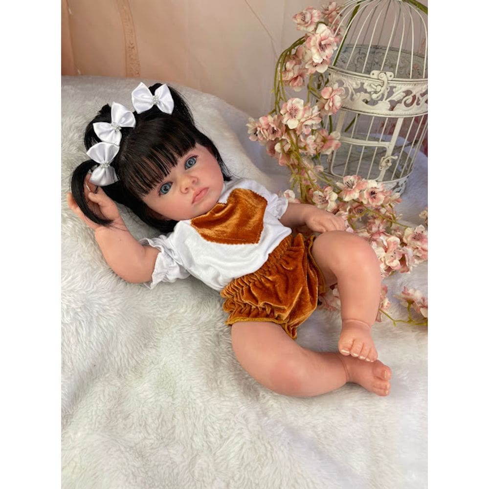 Bebê Reborn Realista Feita à Mão Corpo em Tecido Acessórios