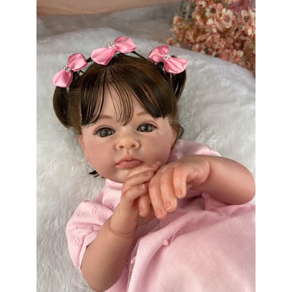 Bebê Reborn Menina Realista Corpo de Pano Macio Com Enxoval