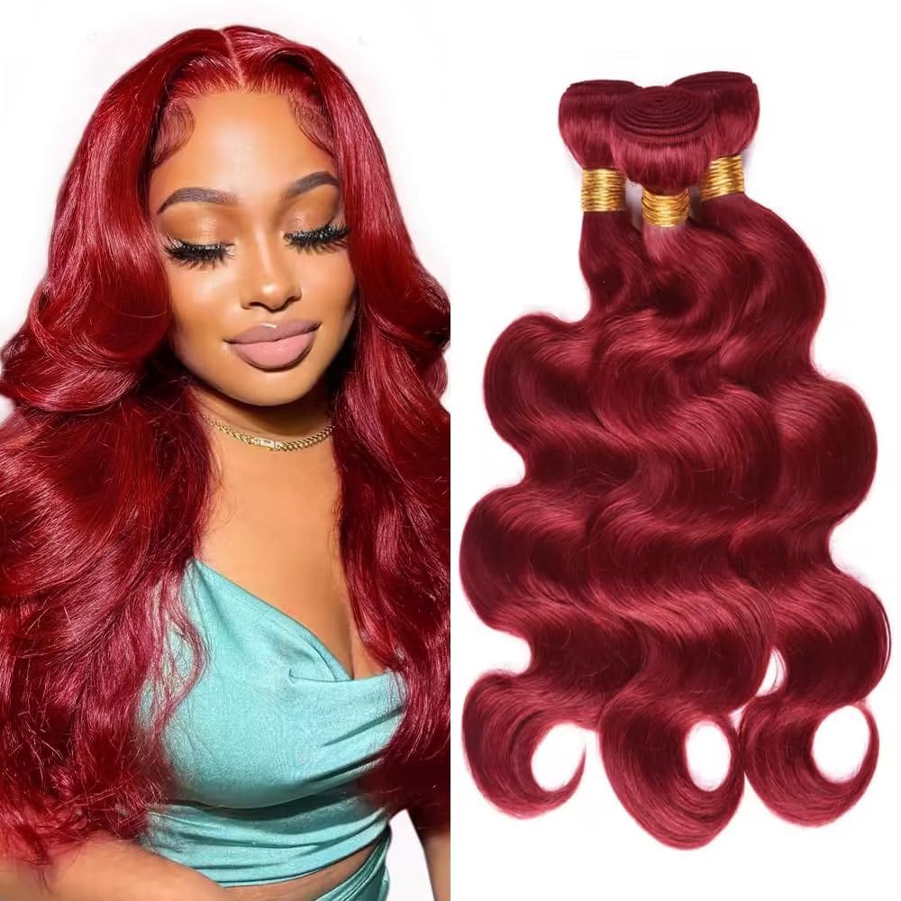 Pacotes de cabelo LadrxADR Burgundy Body Wave 99m 30cm 3 pacotes