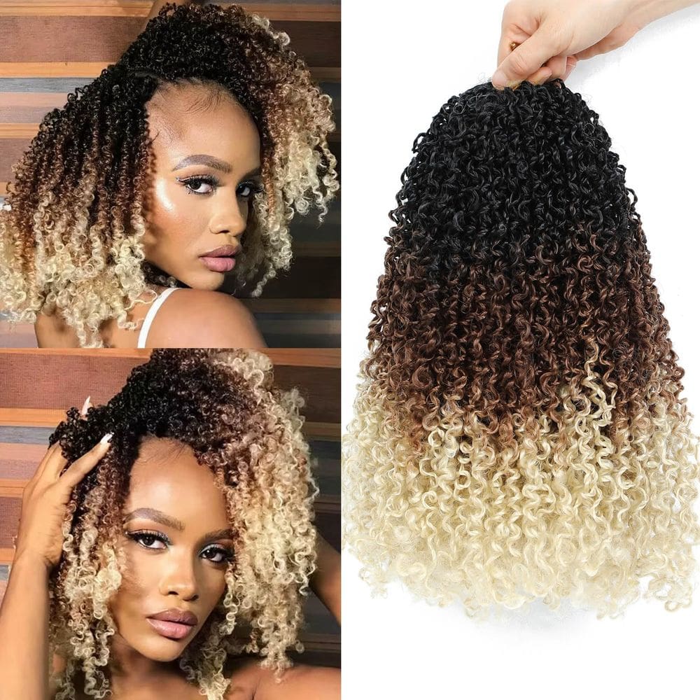 Cabelo de crochê Aksice Yanky Twist 25 cm, 8 pacotes, Bohemian 1B/30/613