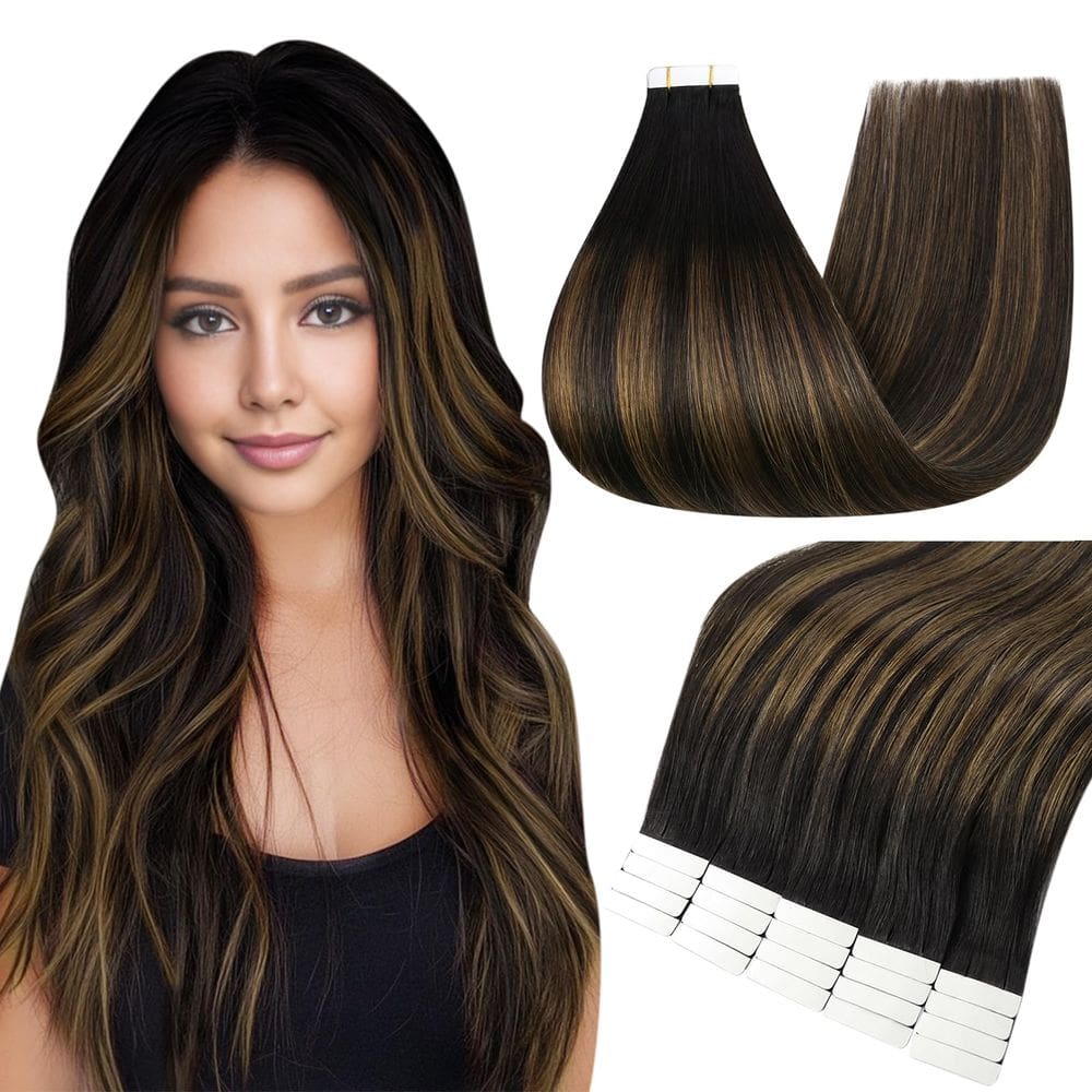 Fita adesiva Full Shine para extensões de cabelo de 40 cm, cabelo humano, 50 g, 20 unidades