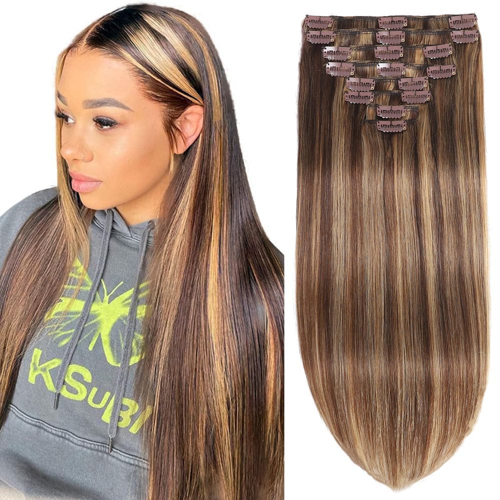 Extensões de cabelo FZV Clip em cabelo humano real 120g 20cm