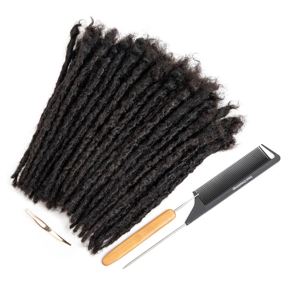 Loc Extensions DAIXI, fechaduras entrelaçadas feitas à mão, 100% cabelo humano