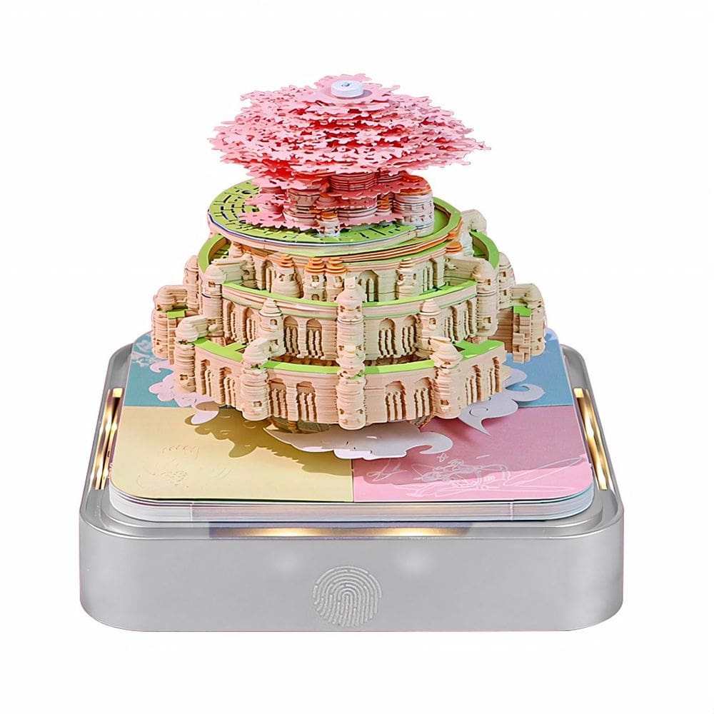 Calendário de mesa OKYUK 2025 3D Art com luzes LED Air Castle