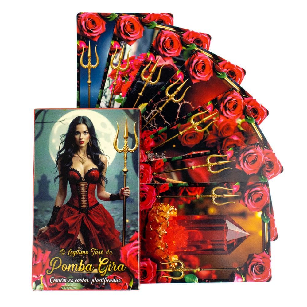 O autêntico Tarô da Pomba Gira 36 Cartas + Presente