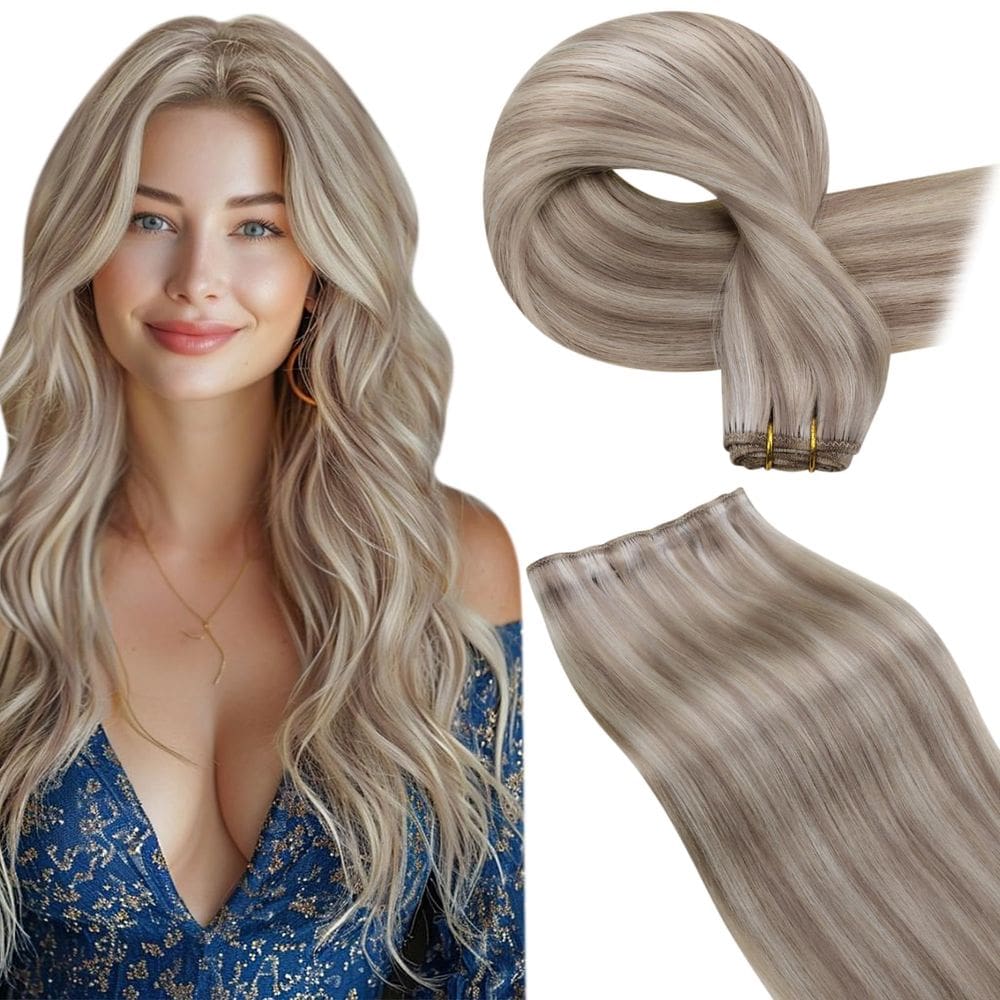 Costure em extensões de cabelo LaAvoo Human Hair 40cm 100g