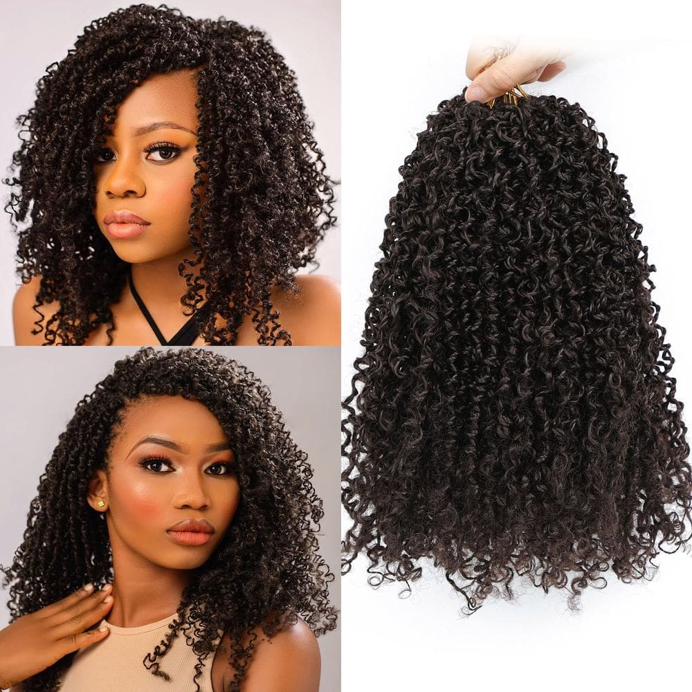 Cabelo de crochê Aksice Yanky Twist 20 cm, 8 pacotes, sintético, 4#