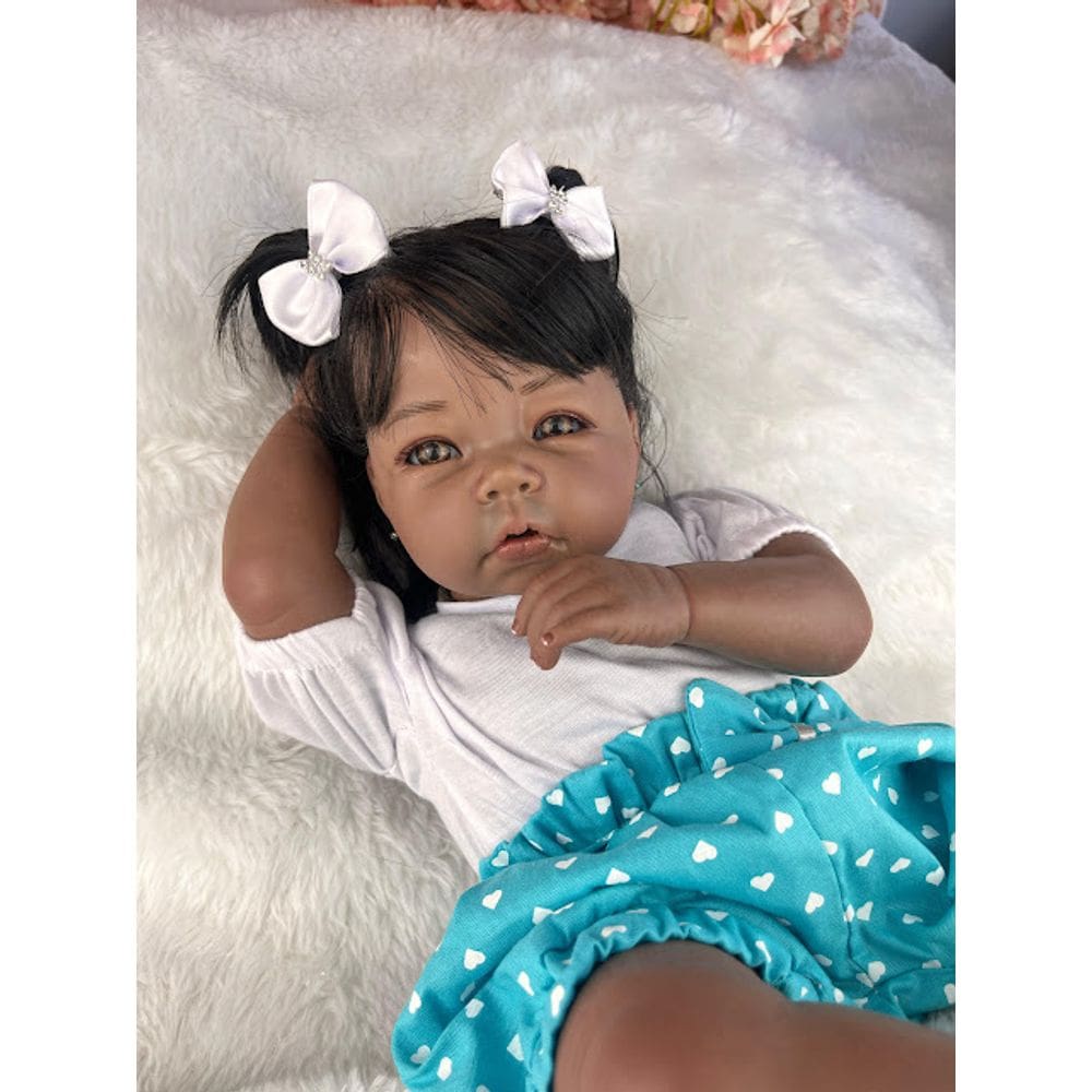 Bebê Reborn Menina Realista Cabelo Fio a Fio Feita A Mão