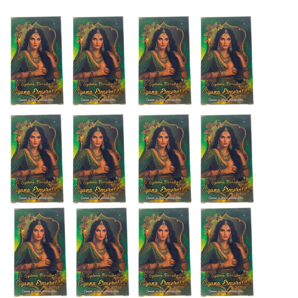 KIT c/12 autêntico Baralho Cigana Esmeralda 36 Cartas Manual