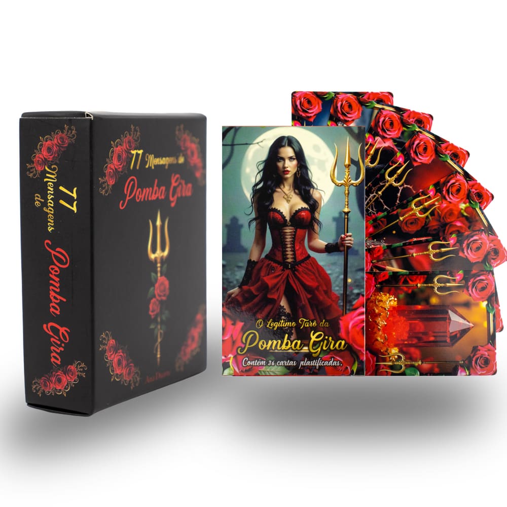 Kit Tarô Pomba Gira 36 Cartas – Box 77 Mensagens de Pomba Gira