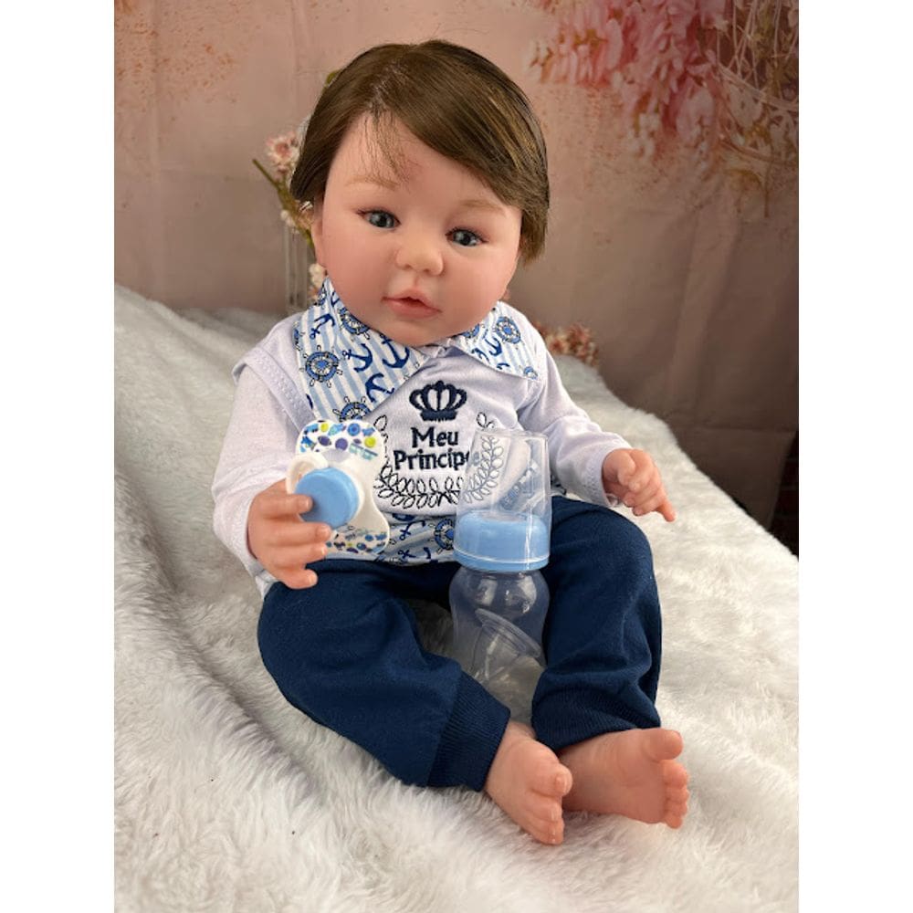 Bebê Reborn Menino Príncipe Corpo Silicone Pode Tomar Banho
