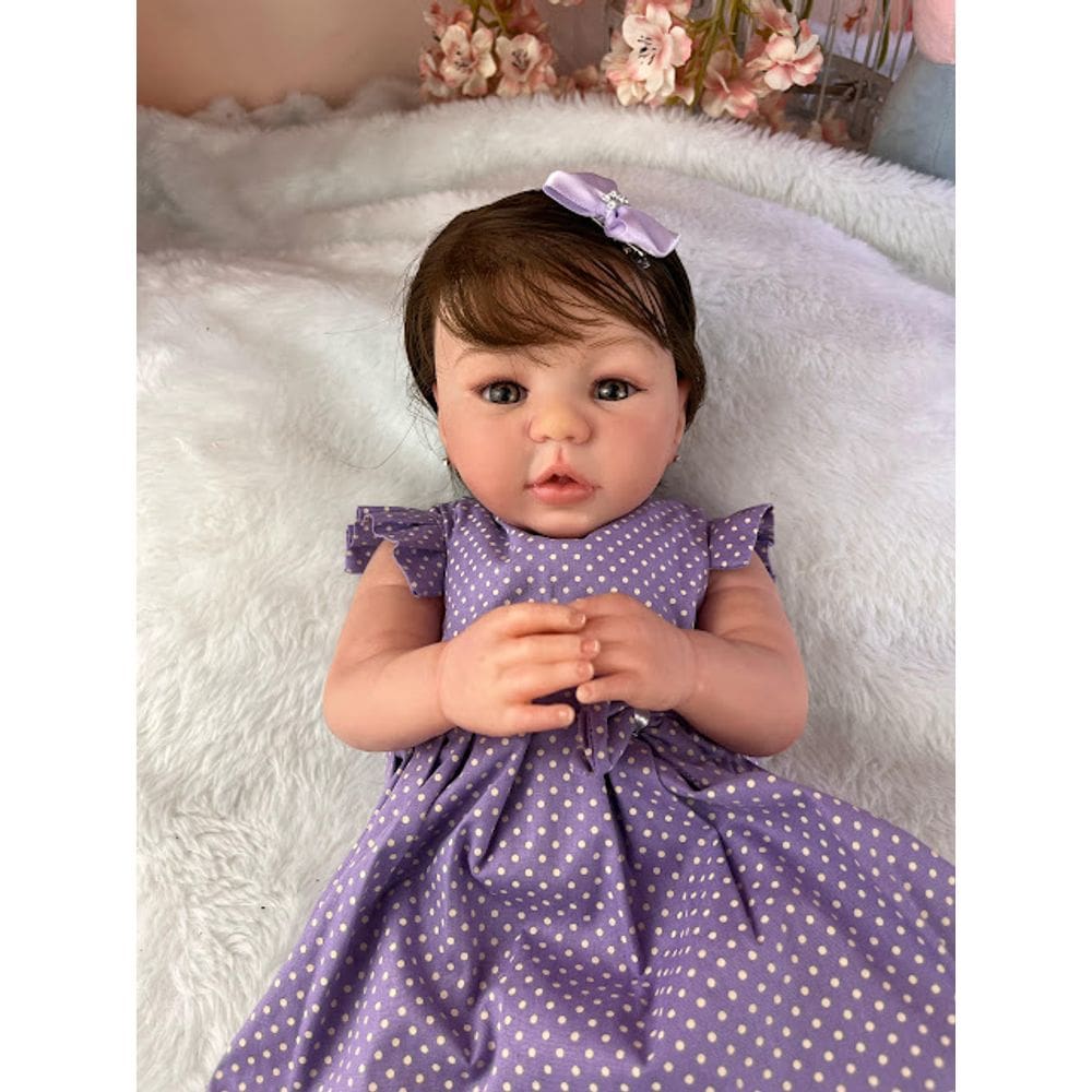 Bebê Reborn Menina Princesa Corpo de Pano Macio Com Enxoval
