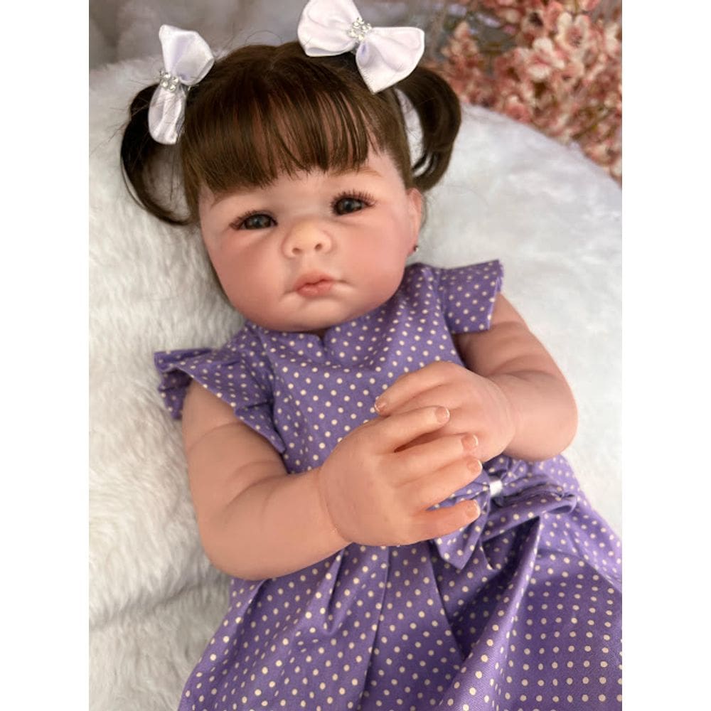 Bebê Reborn Menina Realista Corpo Silicone Pode Tomar Banho