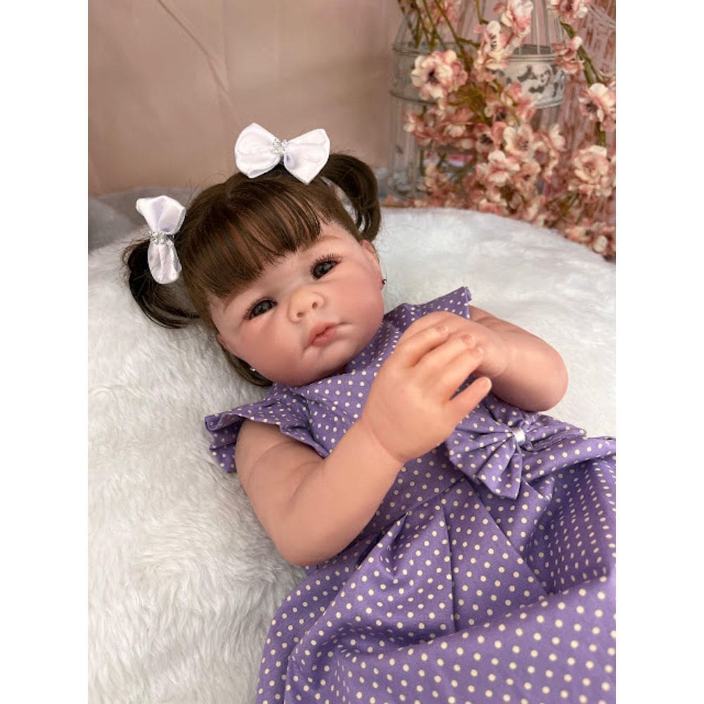 Boneca Bebê Reborn Menina Linda Princesa Com Mamadeira