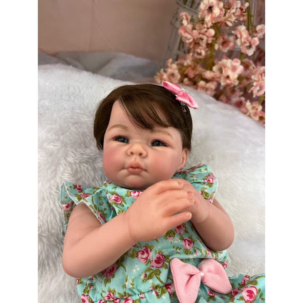 Bebê Reborn Recém Nascida Realista Corpo de Pano Muito Macio