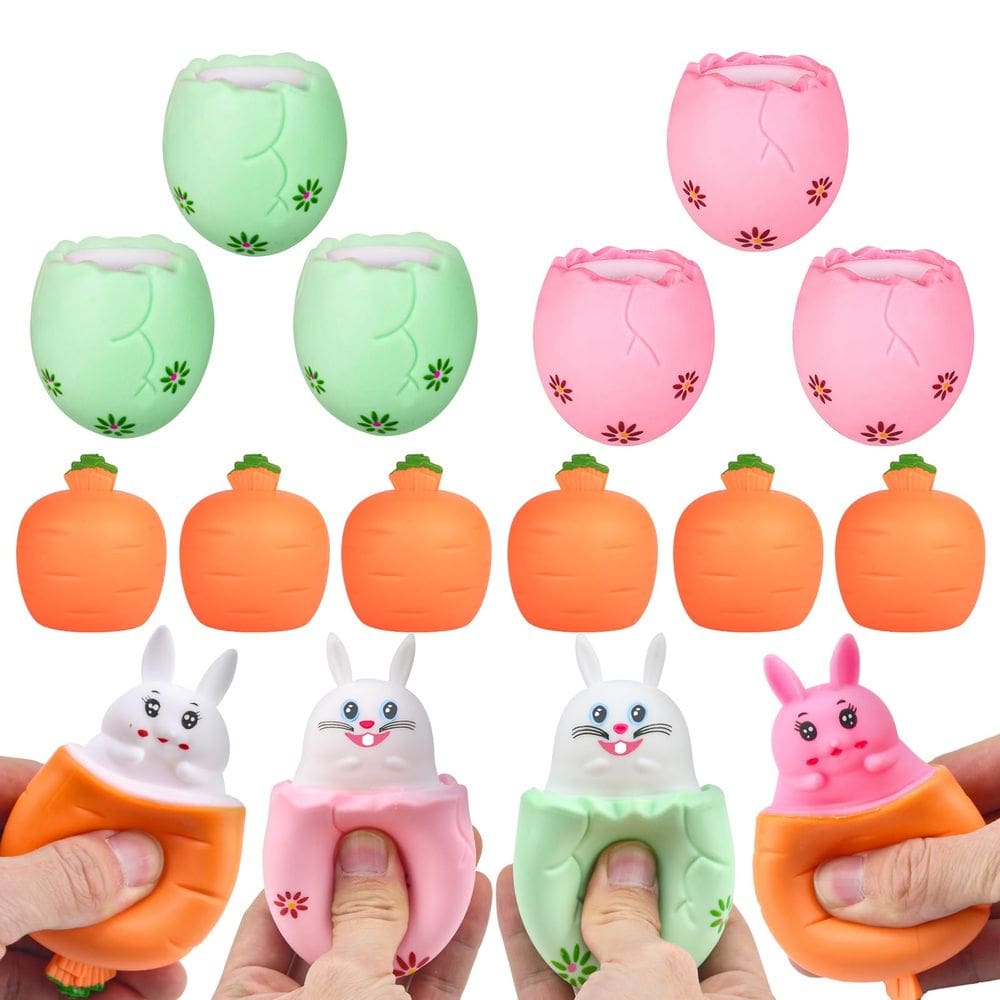 Ovos de Páscoa Squishy Bunny Taikuray, 12 unidades para cesta de Páscoa