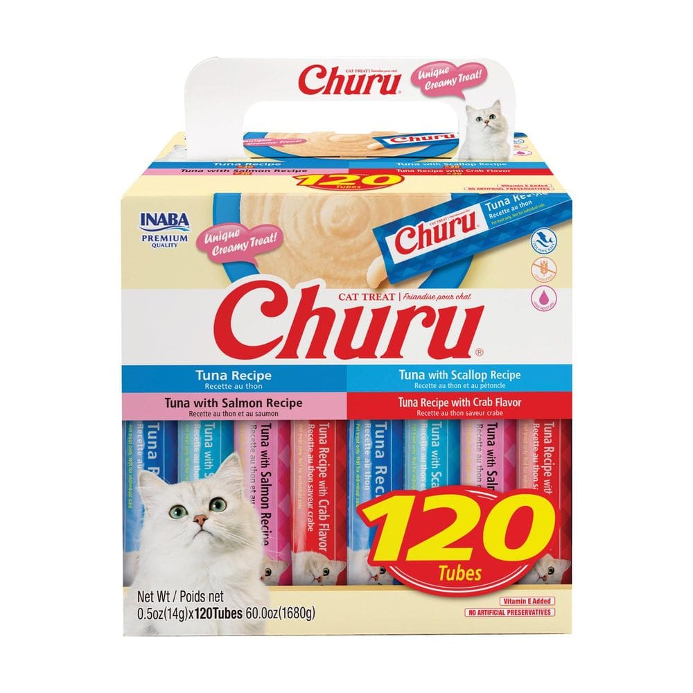 Cat Treats INABA Churu Lickable, purê cremoso de atum