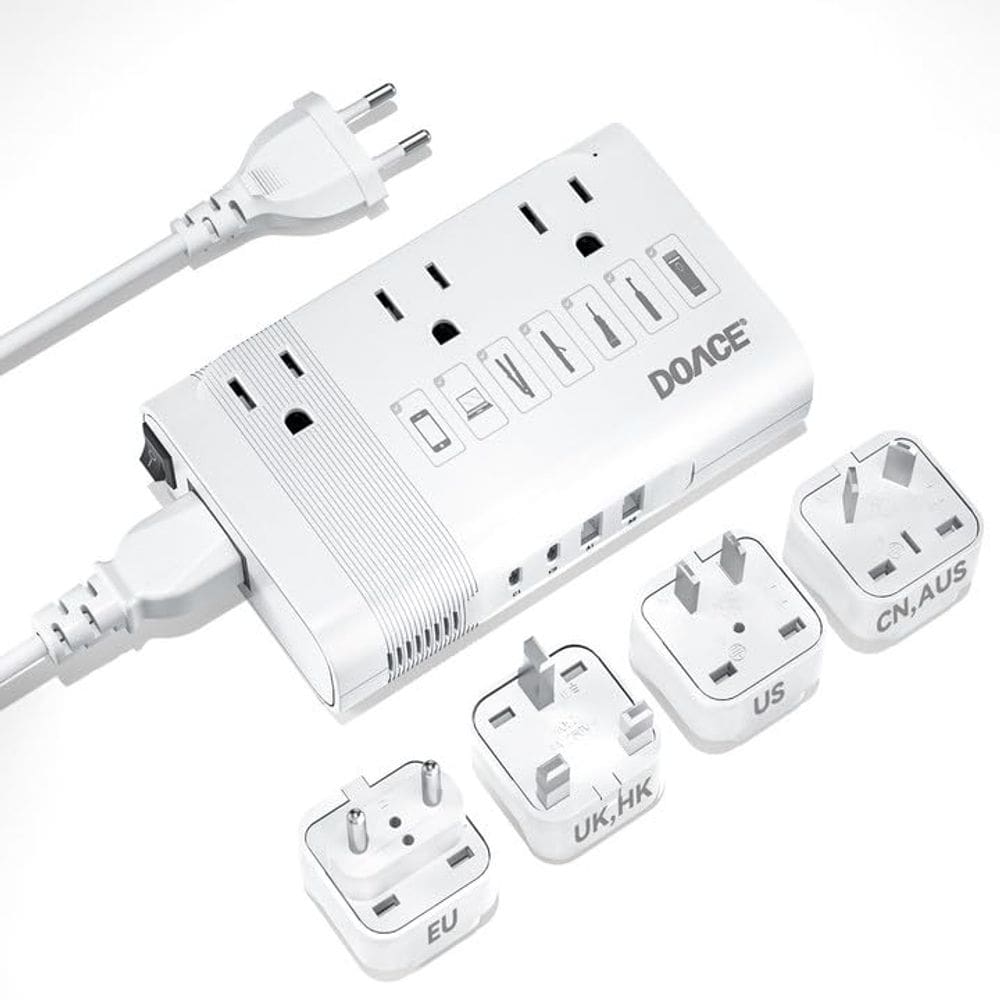 Conversor de tensão DOACE 350W 220V a 110V com plugue de viagem