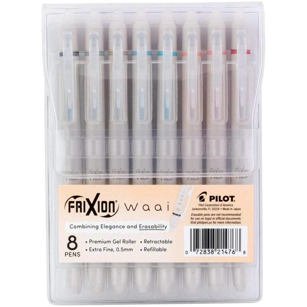 Canetas de gel PILOT FriXion Waai de 0,5 mm Extra Fine Point, pacote com 8