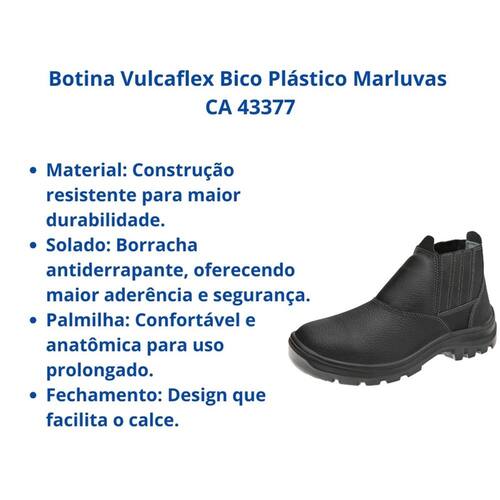 Botina Vulcaflex Bico Plástico Marluvas CA Extra