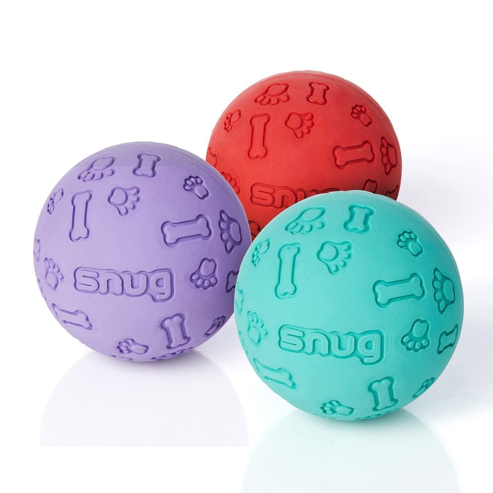 Bolas de borracha para cães, tamanho confortável de bola de tênis para cães pequenos e médios (pacote com 3 — frescas)