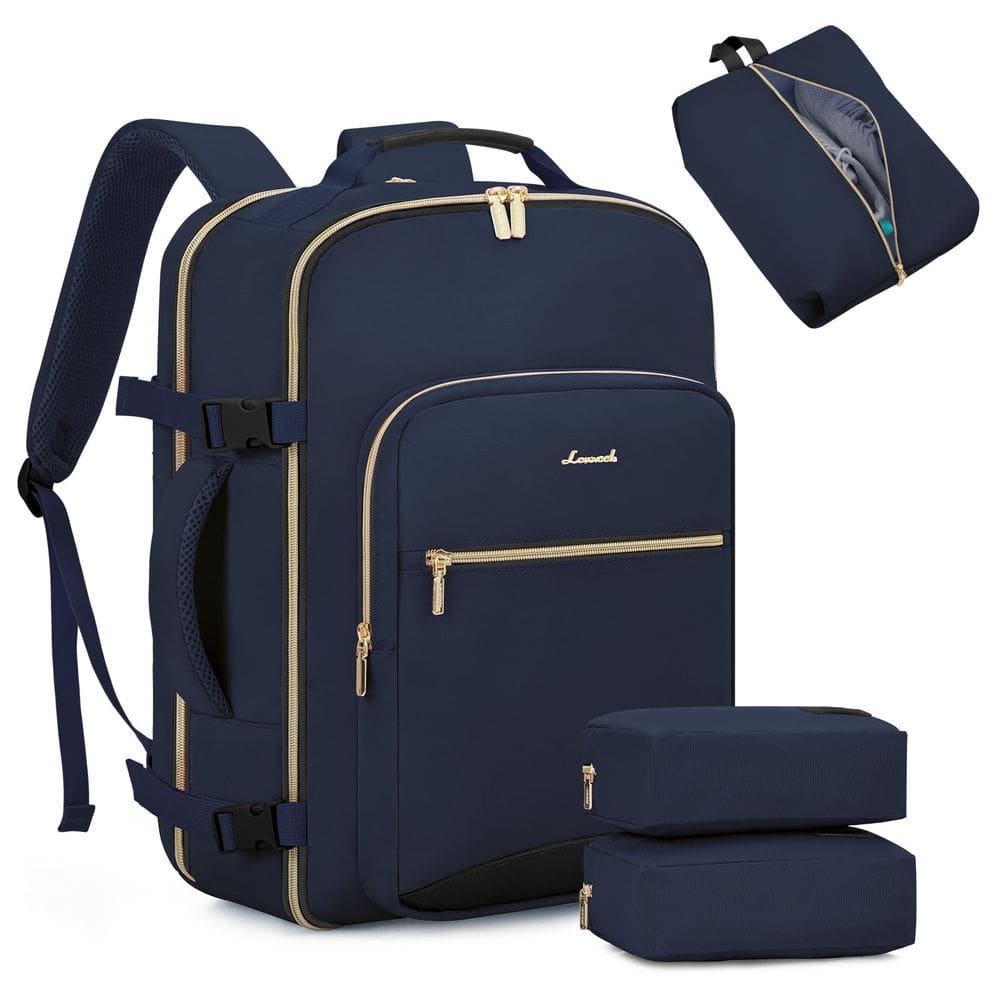Mochila de viagem LOVEVOOK 40L para mulheres e homens, laptop de 17", azul