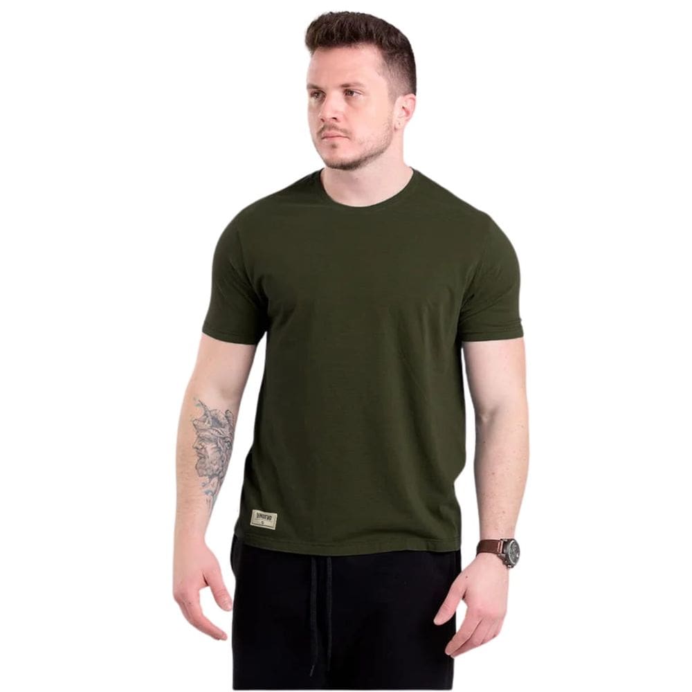 Camiseta Masculina Lisa Algodão Premium Di Nuevo Casual Confortável