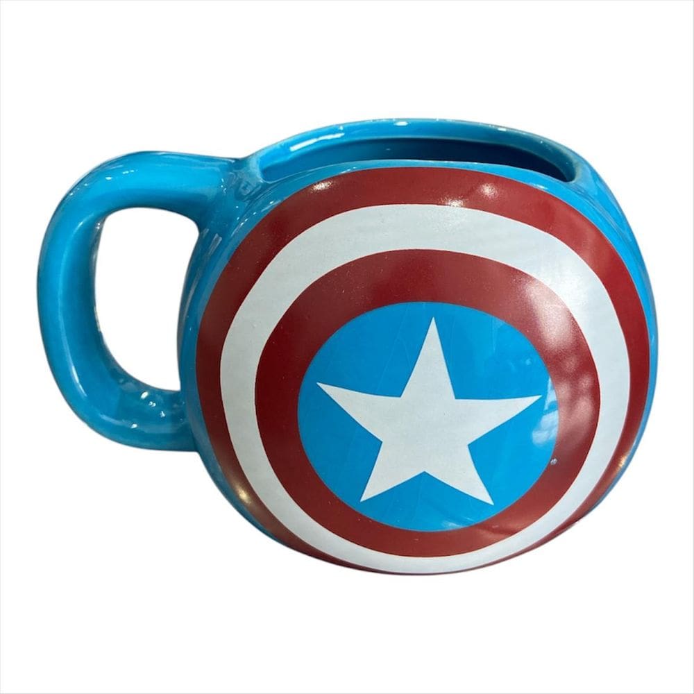 Caneca Capitao America Ceramica Azul 450ml