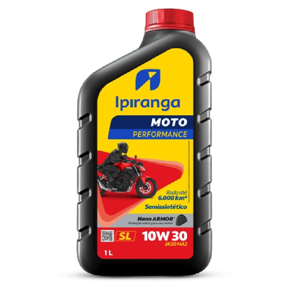 Oleo Semi Sintético 10W30 Ipiranga 4 Tempos Performance JASO MA2 Nano ARMOR