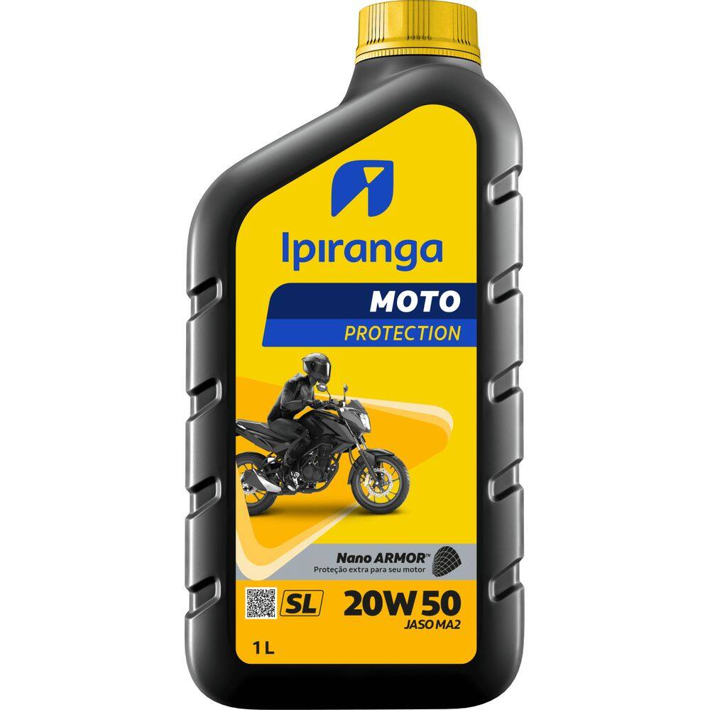 ÓLEO MINERAL IPIRANGA MOTO PROTECTION 20W50 SL JASO MA2 1 LITRO Genuíno Honda