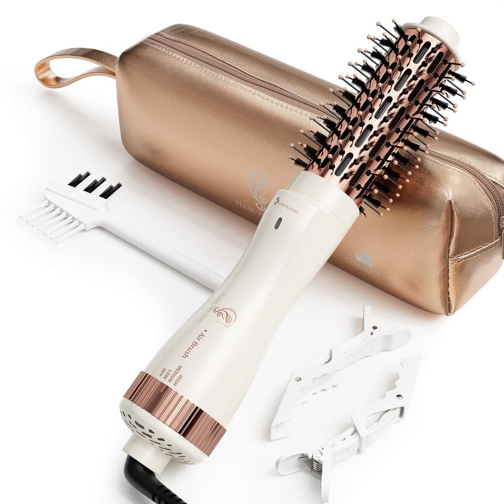 Secador volumizador 4 em 1 com escova de cabelo Hot Air Brush Hair Trends de 1,5 polegadas