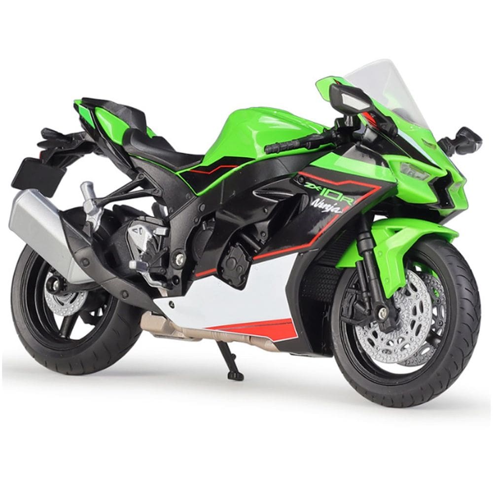Motocicleta modelo 2021 Ninja ZX-10R em metal fundido em escala 1/12